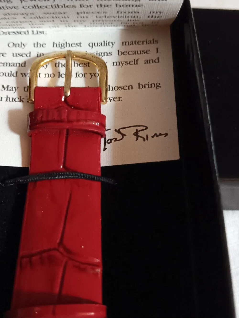 Mint In Box Joan Rivers Watch New Battery Red Croc Tested